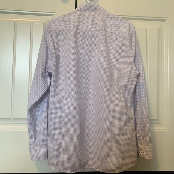 Strauss button up collared dress shirt men’s white red blue - Picture 5 of 6